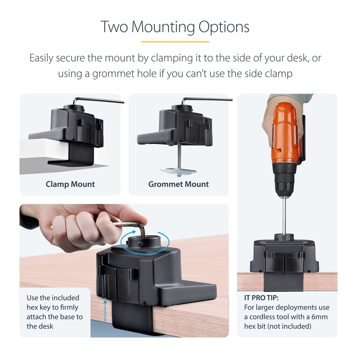 StarTech.com Triple Monitor Desk Mount 27" VESA 75x75/100x100 Tool-Less