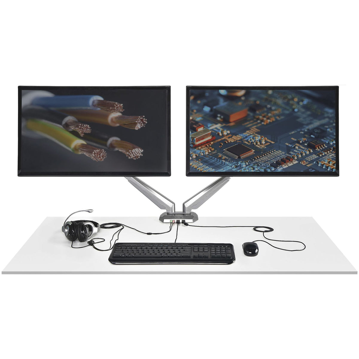 StarTech.com Dual Monitor Arm USB Audio 32" VESA 75x75/100x100 Aluminium Mount