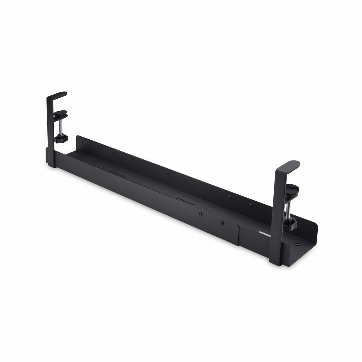StarTech.com Under Desk Cable Management Tray Adjustable Length Clamp-On Black