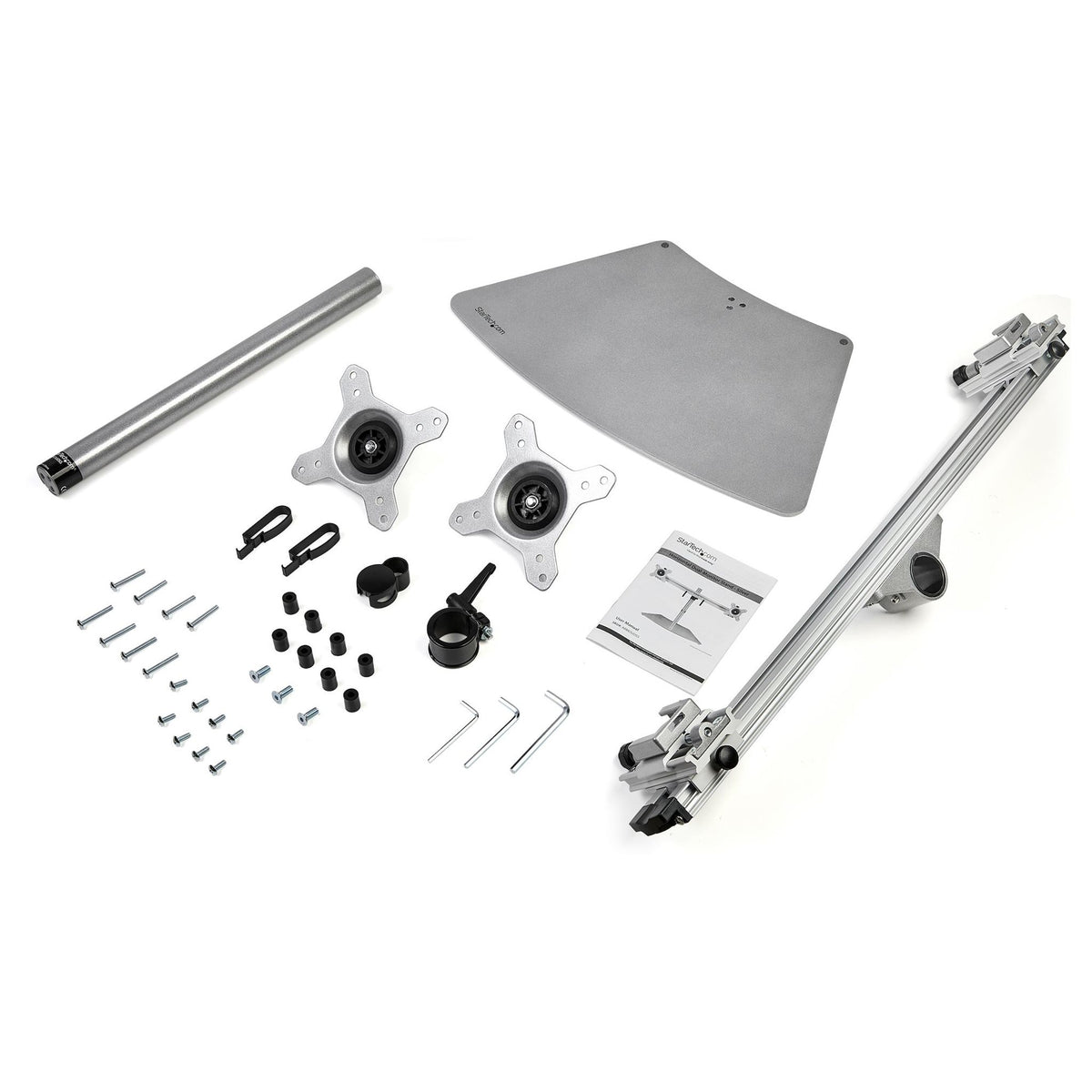 StarTech.com Dual Monitor Stand 24" VESA 75x75/100x100 Height Adjustable Silver