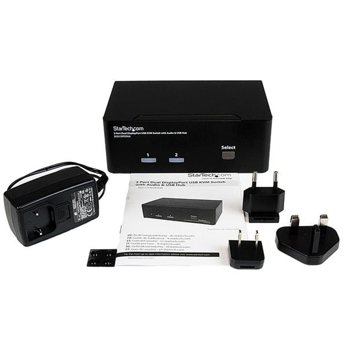 StarTech.com 2 Port Dual DP USB KVM Switch with Audio WQUXGA 3840x2400 Desktop