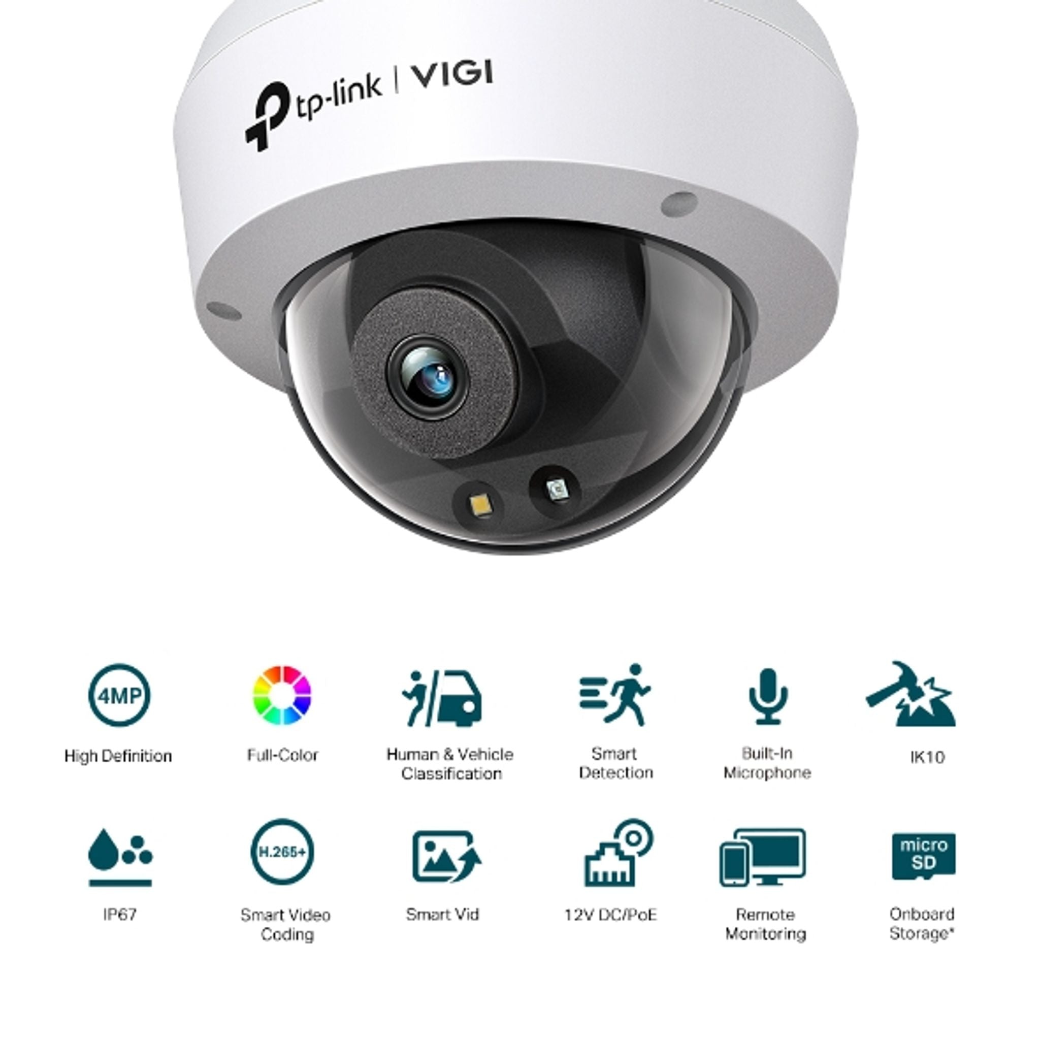 TP-Link VIGI C240 4MP 2.8mm Lens Full-Color Dome Network Camera Smart Detection tl:66bb53a5