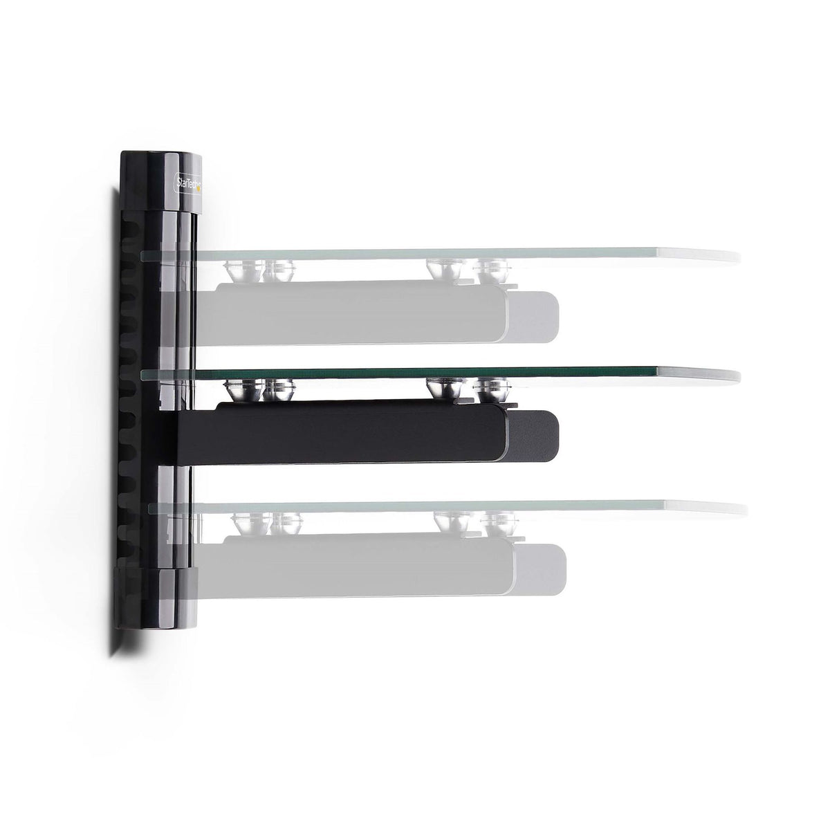 StarTech.com Floating AV Shelf Black Tempered Glass 7kg Capacity