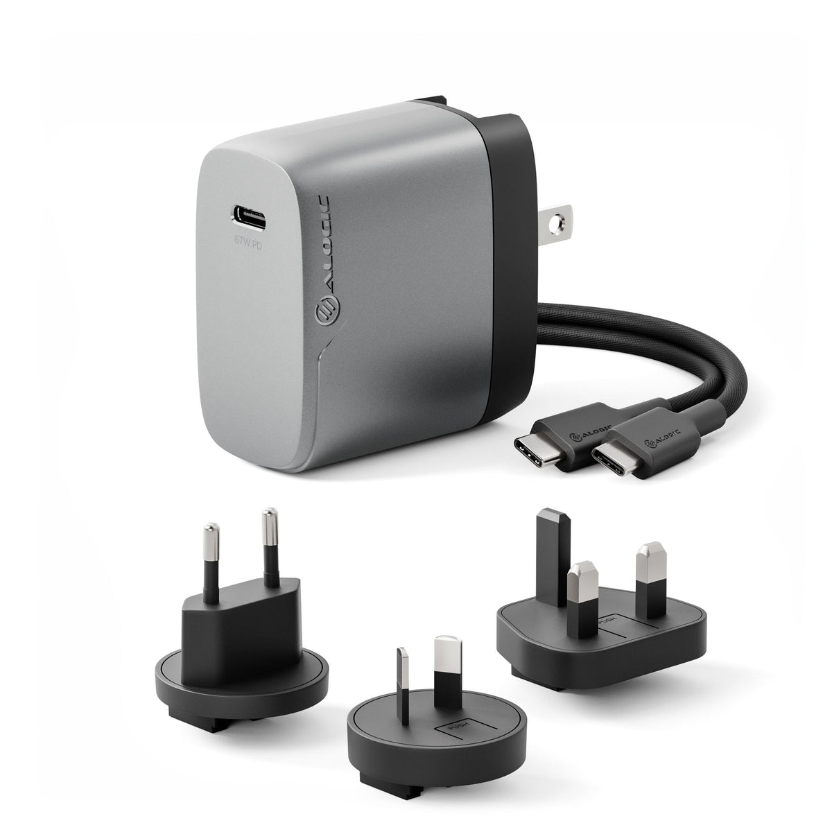 ALOGIC 67W Multi Country GaN Charger Space Grey