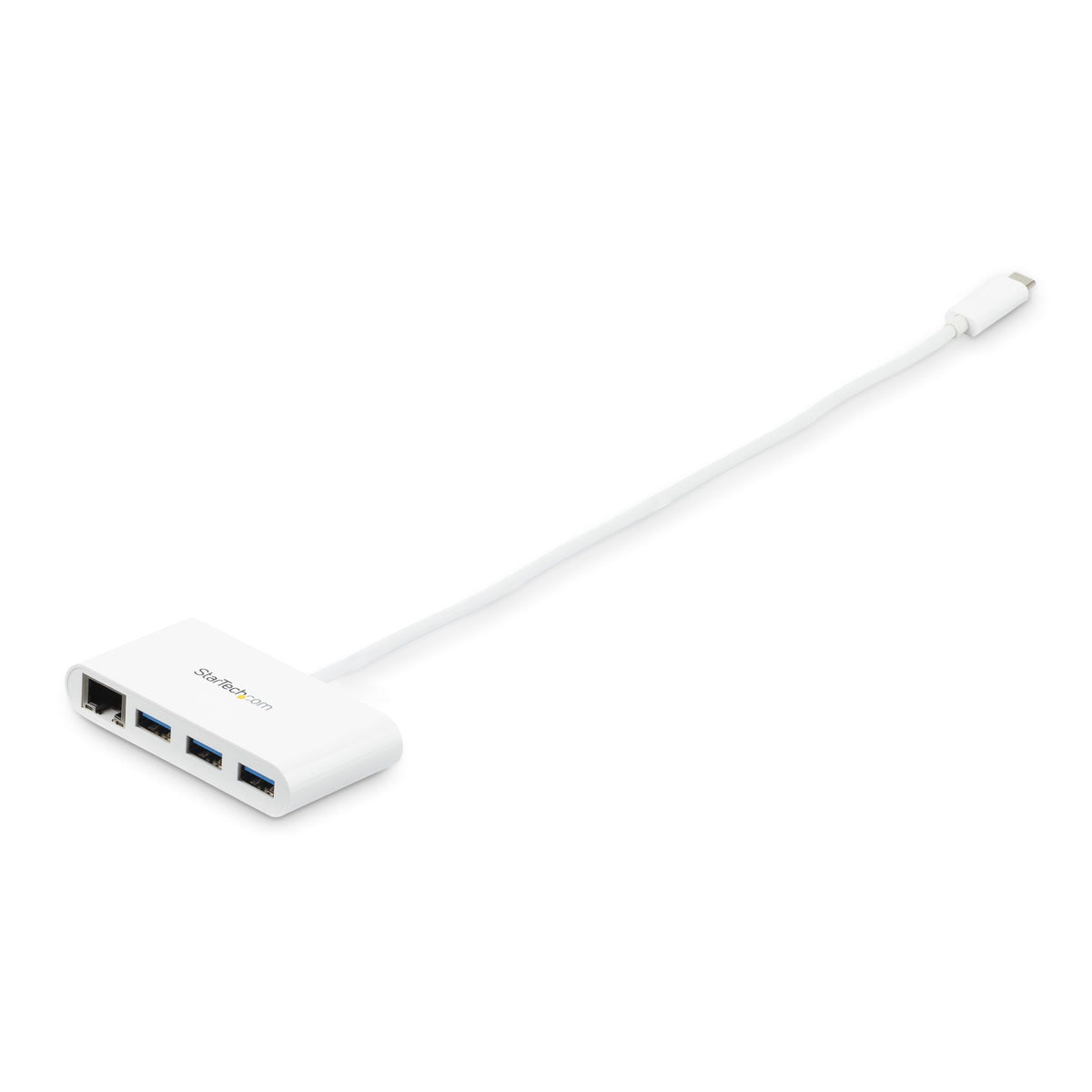 StarTech USB C Combo Hub 3 USB 3.0 Ports 1 Ethernet Port White
