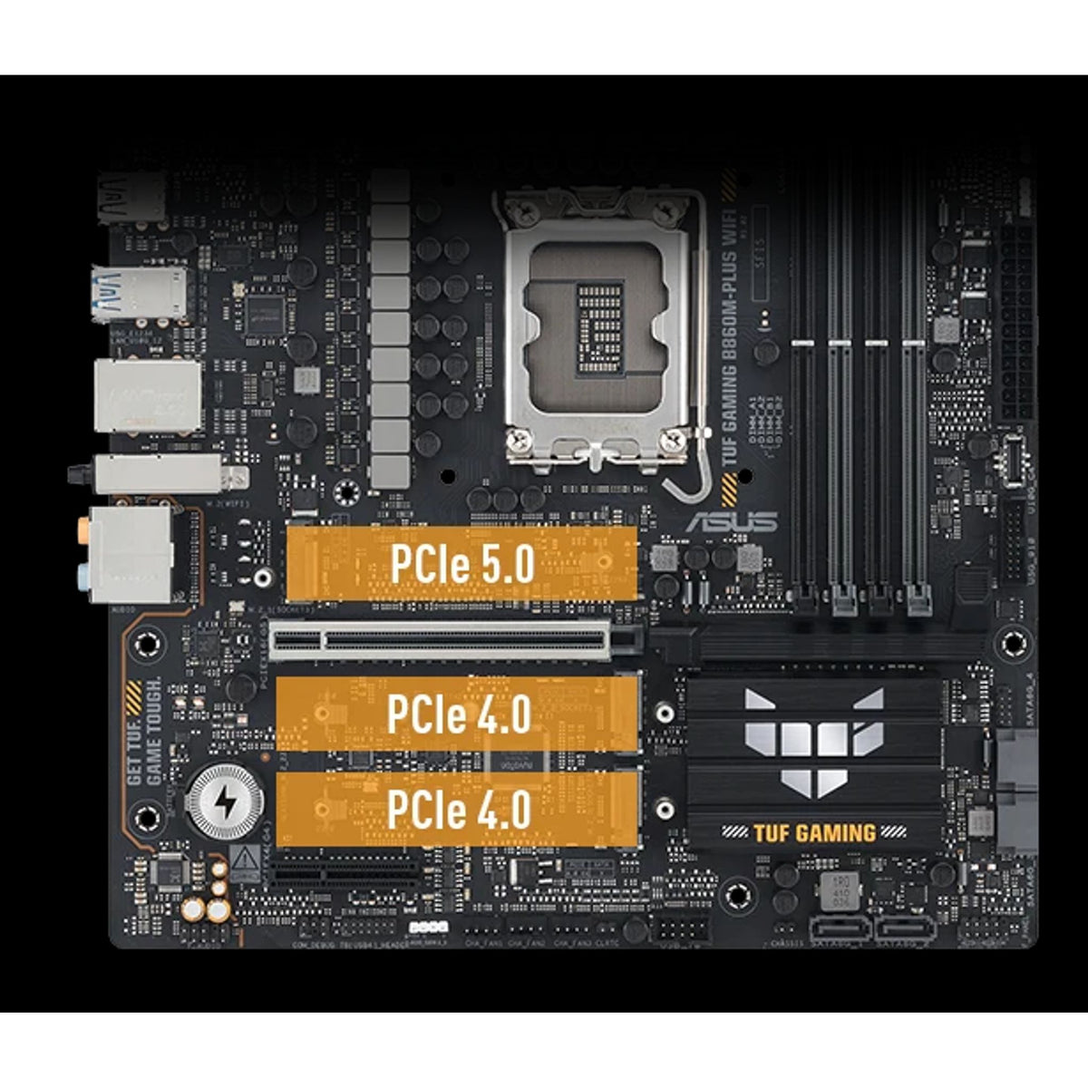 ASUS TUF GAMING B860M-PLUS WIFI DDR5 256GB mATX Motherboard PCIe 5.0 3x M.2 WiFi 7 tl:ad026eff