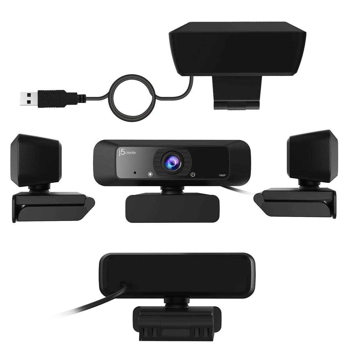 j5create JVCU100 Webcam - 2 Megapixel - 30 fps - Black - USB 2.0 Type A - 1
