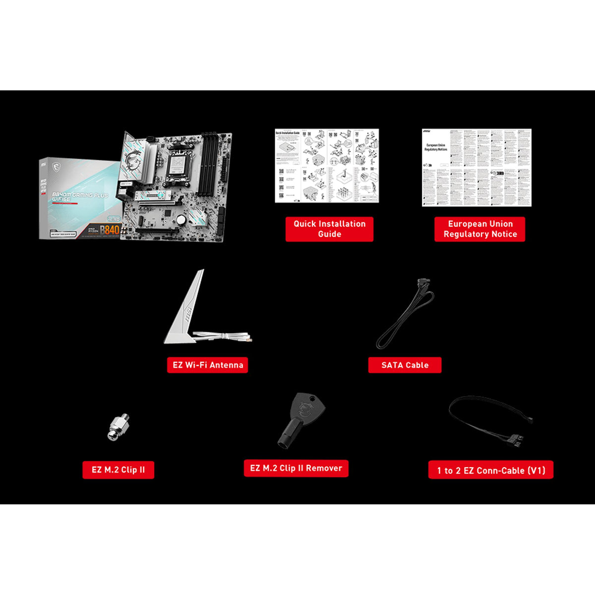 MSI B840M GAMING PLUS WIFI6E AM5 ATX Motherboard 4x DDR5 2x M.2 WiFi 6E tl:d33c7b71