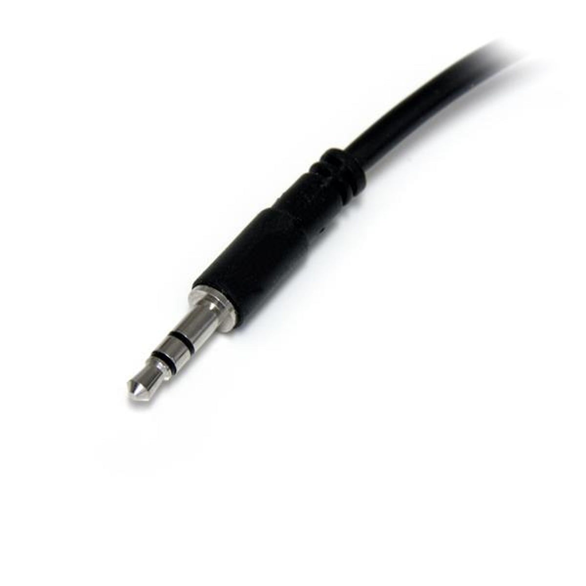 StarTech.com Slim Stereo Splitter Cable 3.5mm Male to 2x 3.5mm Female Black