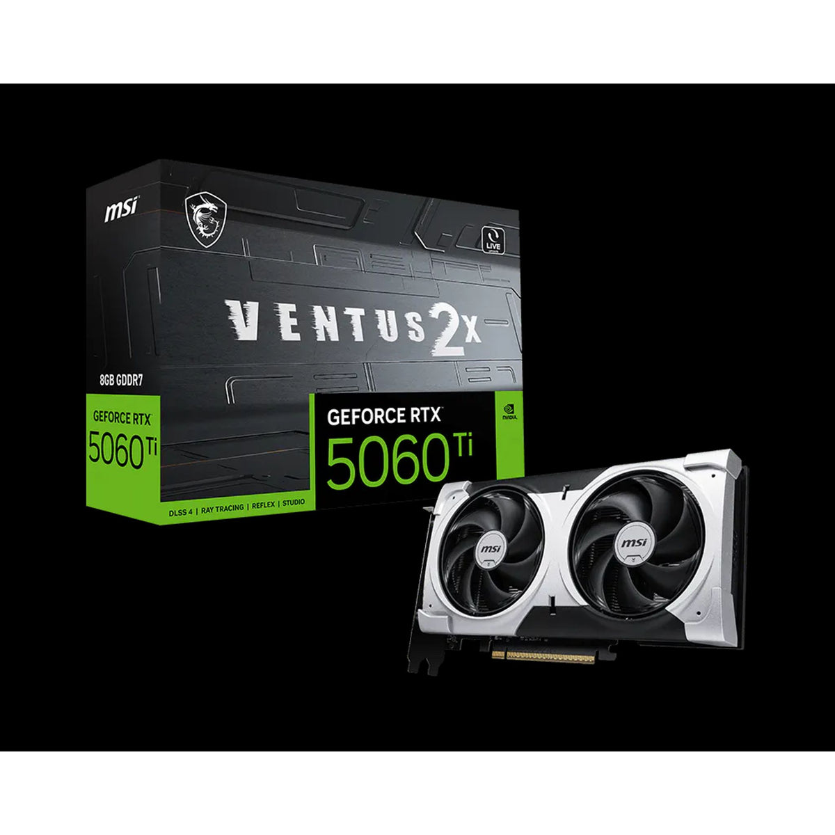 MSI GeForce RTX 5060 Ti 8G VENTUS 2X PLUS 8GB GDDR7 2572MHz Graphics Card tl:c80ee043