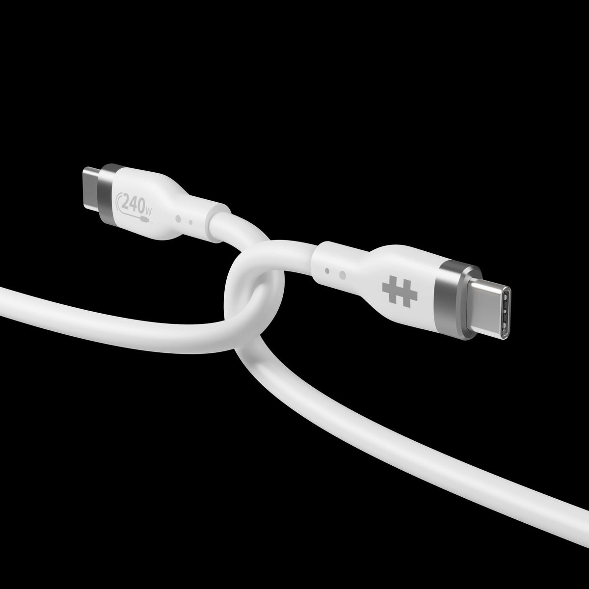 Targus HyperJuice HJ4001WHGL 1m USB-C to USB-C Charging Cable White Tangle