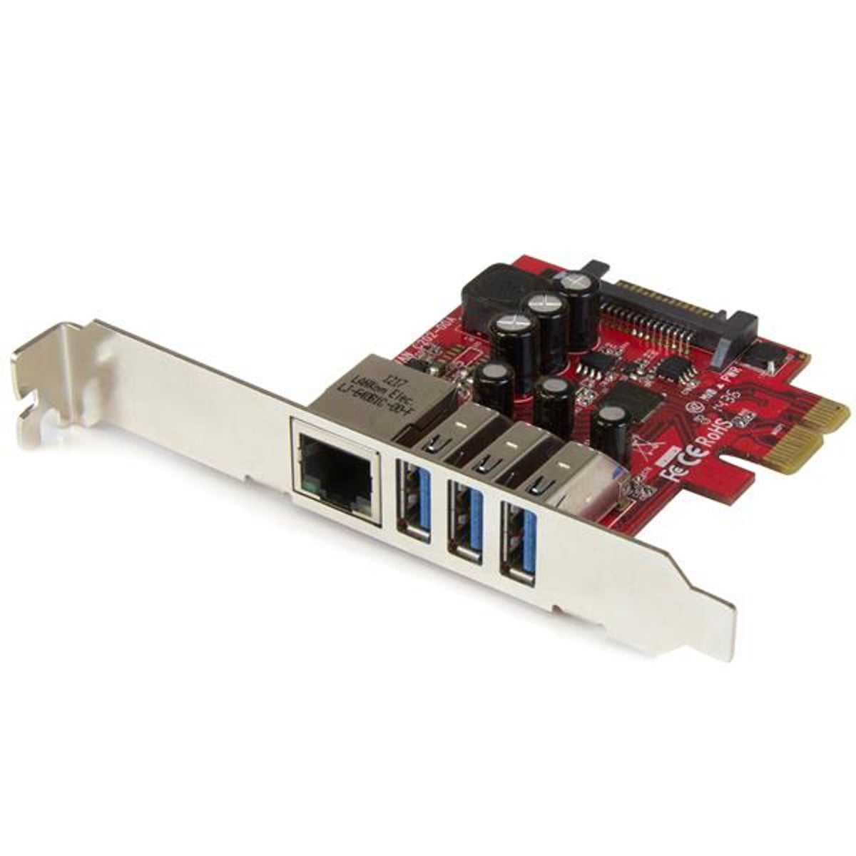 StarTech.com USB Adapter PCI Express x2 3x USB 3.0 1x RJ-45