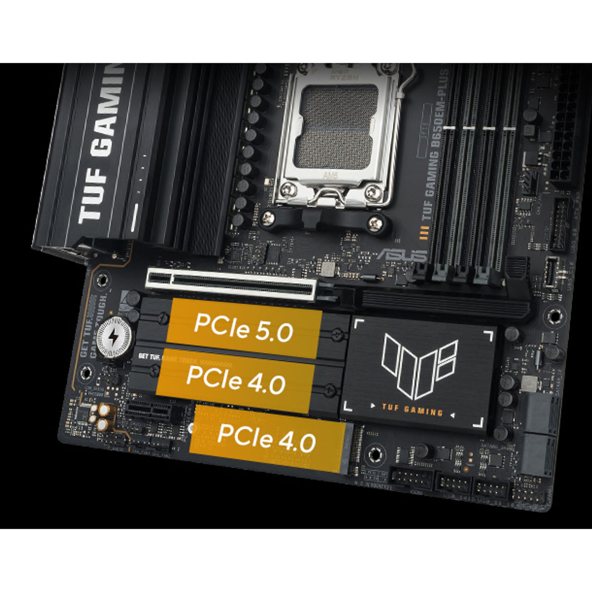 ASUS TUF GAMING B650EM-PLUS WIFI AM5 DDR5 Micro-ATX Motherboard PCIe 5.0 3x M.2 WiFi 6E tl:a5be7206