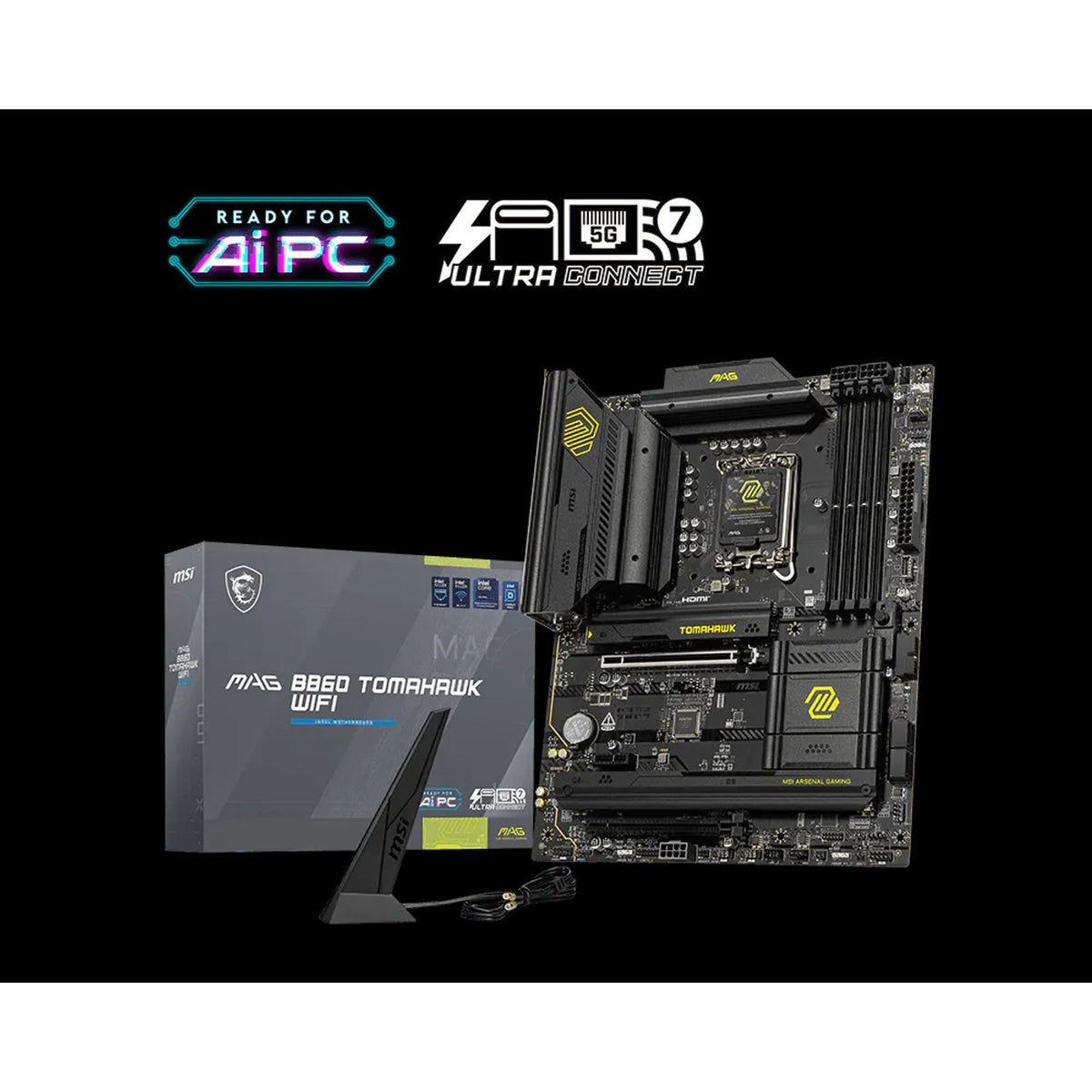 MSI MAG B860 TOMAHAWK WIFI INTEL B860 4x DDR5 3x M.2 2x PCI-E x16 Motherboard tl:b19b5767