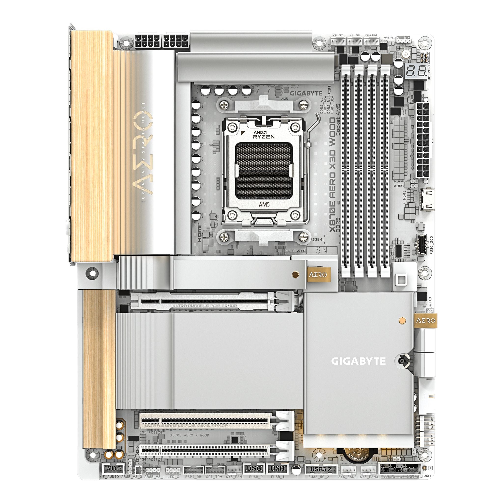 Gigabyte X870E AORUS XTREME WOOD AM5 DDR5 256GB USB4 Wi-Fi 7 PCIe 5.0 M.2 HDMI ATX Motherboard tl:576d2b71