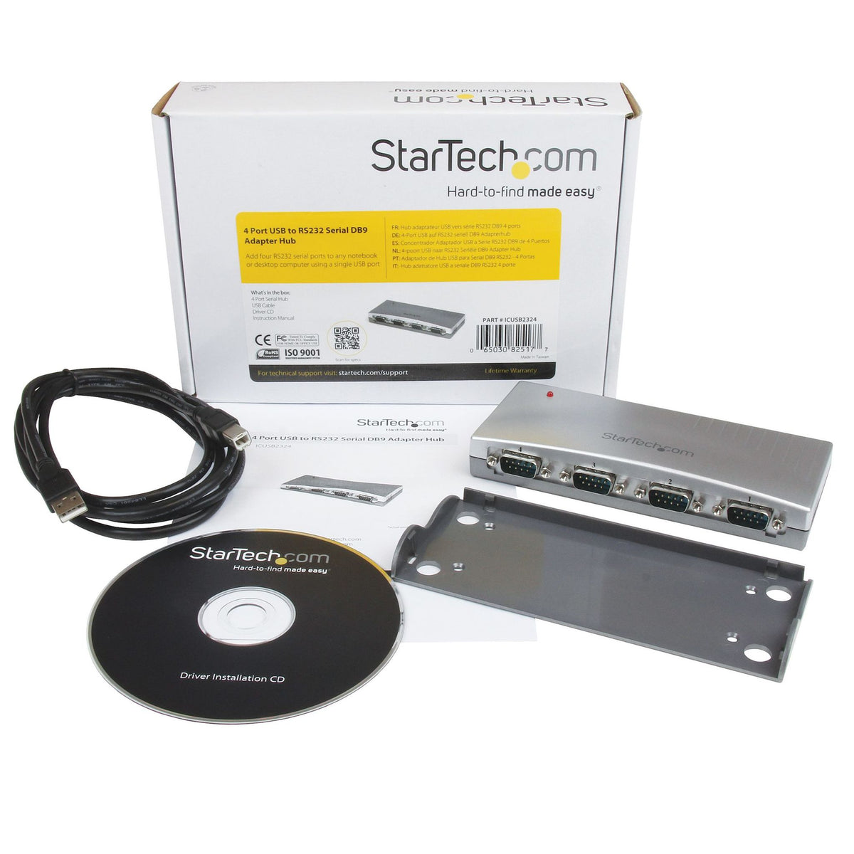 StarTech.com Serial Hub - External - 1 - TAA Compliant - USB - PC Mac - 4 x