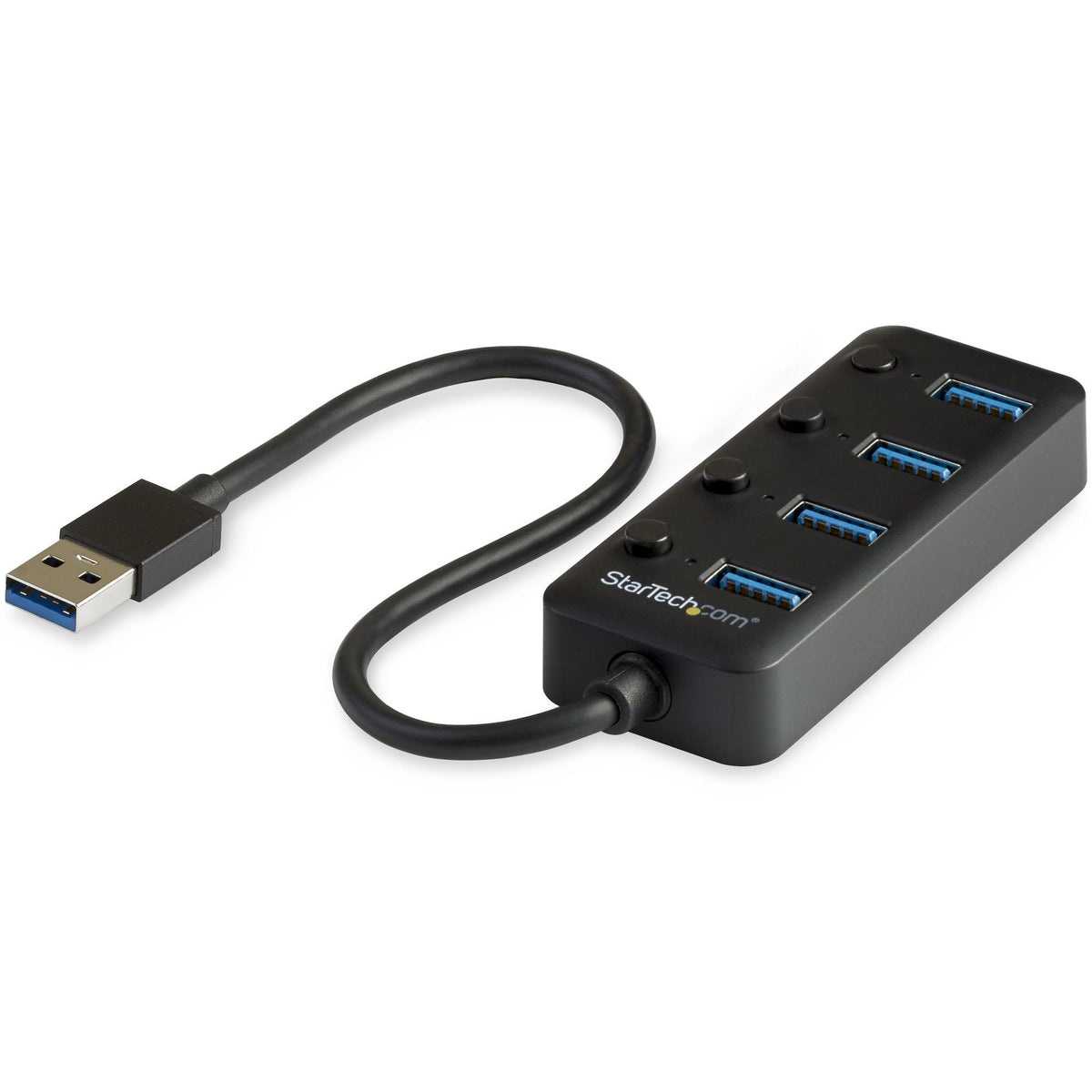StarTech 4-Port USB 3.0 Hub 4x USB-A On/Off Switches 5Gbps UASP Support
