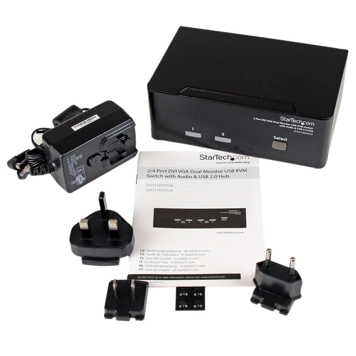 StarTech.com SV231DDVDUA 2 Port DVI VGA KVM Switch with Audio and USB Hub
