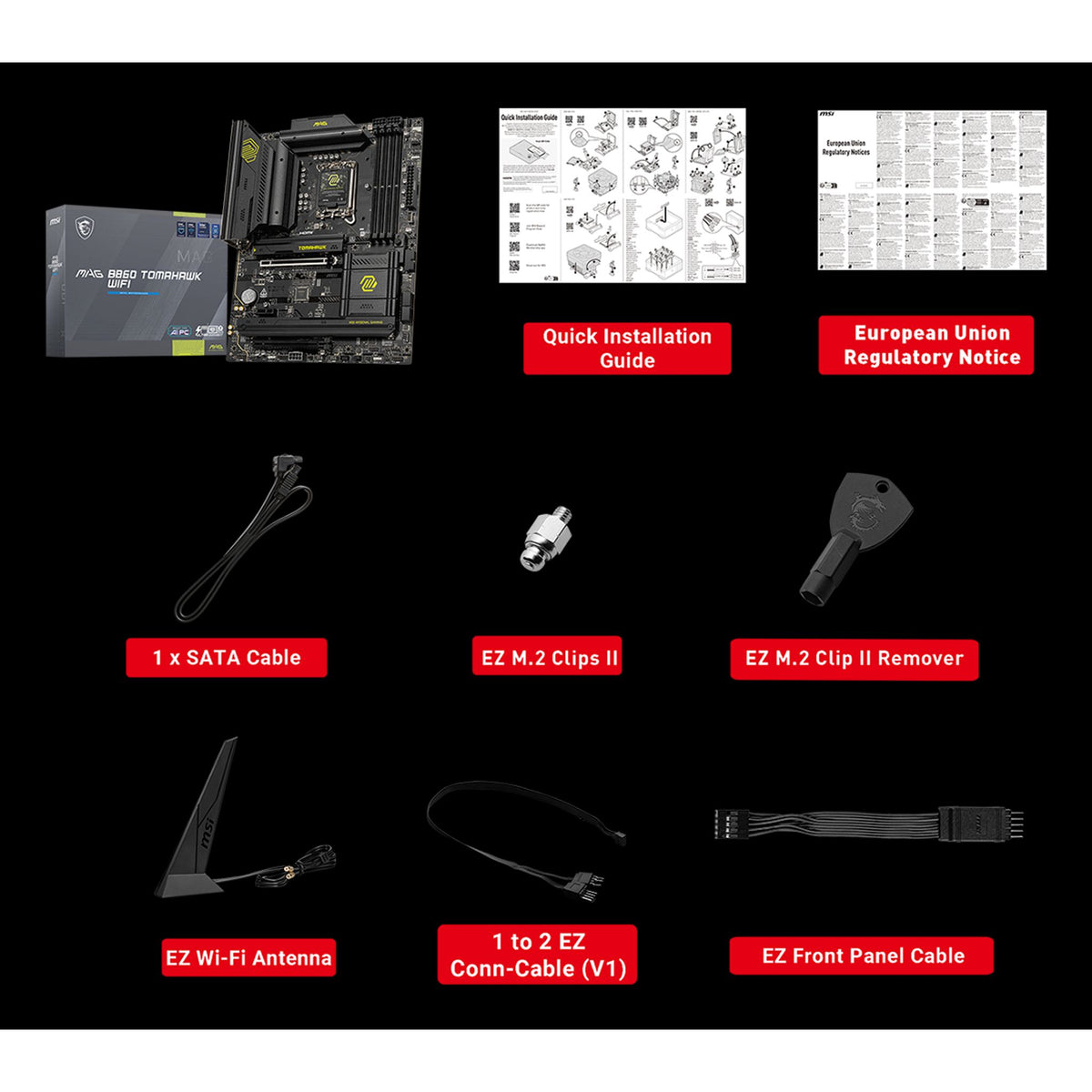 MSI MAG B860 TOMAHAWK WIFI INTEL B860 4x DDR5 3x M.2 2x PCI-E x16 Motherboard tl:8b1b653a
