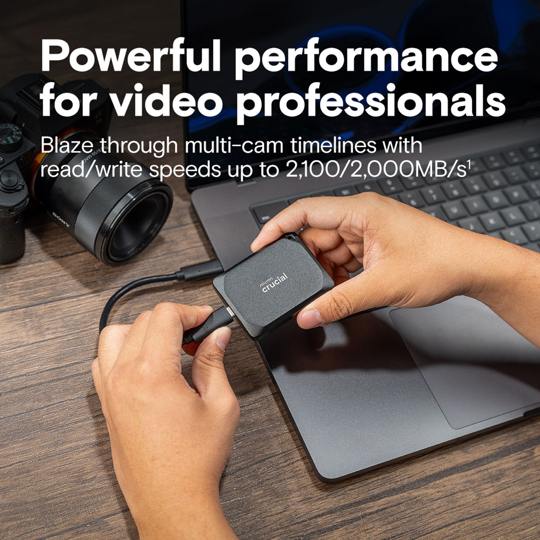 Crucial X10 Pro 2TB External Portable SSD 2100MB/s USB-C Rugged tl:66c28e2d