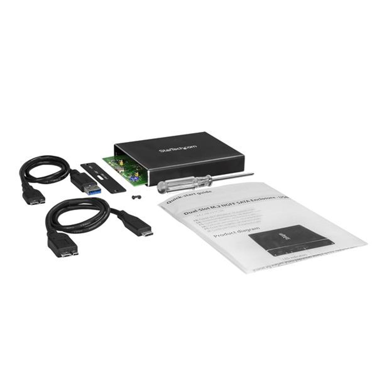 StarTech.com 2 x Total Bays DAS Storage System Portable - TAA Compliant - M.2