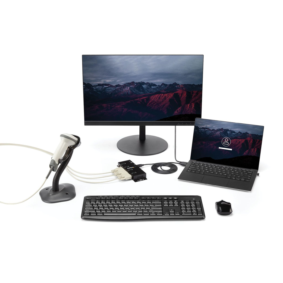 StarTech.com Wall Mountable USB Serial Hub 4 Port USB 1 Port