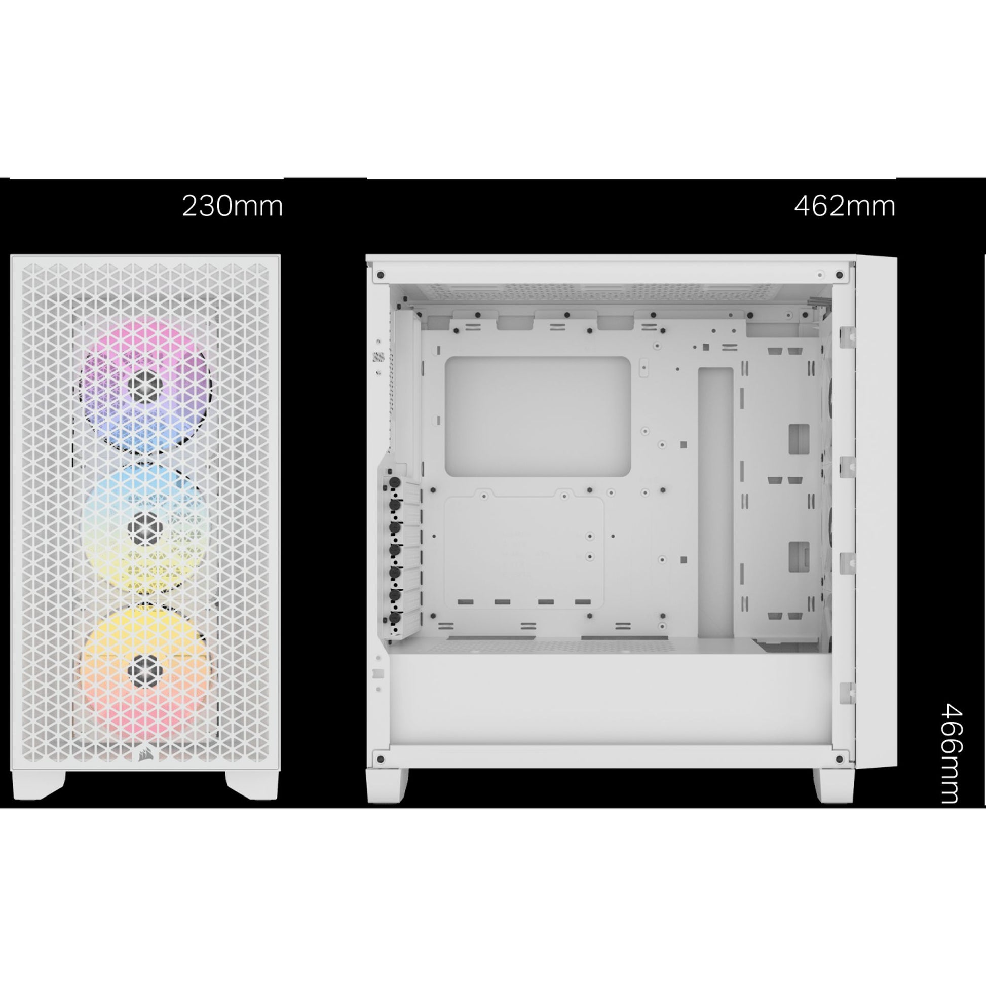 Corsair 3000D RGB AIRFLOW White ATX Mid-Tower Case 360GPU 170CPU Cooler 220PSU ARGB USB-A tl:f28fa95b