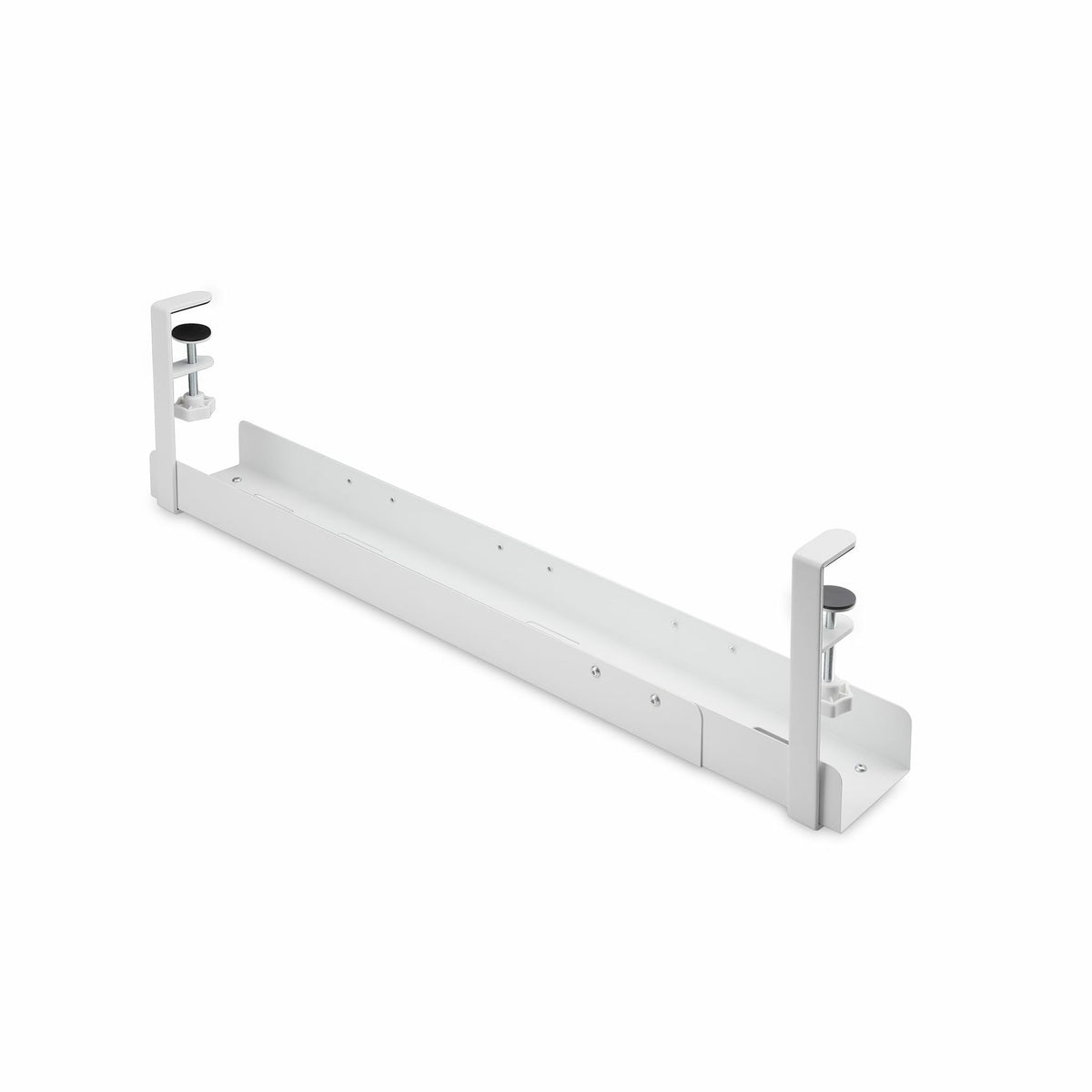 StarTech.com Under Desk Cable Management Tray Adjustable Length Clamp-On White