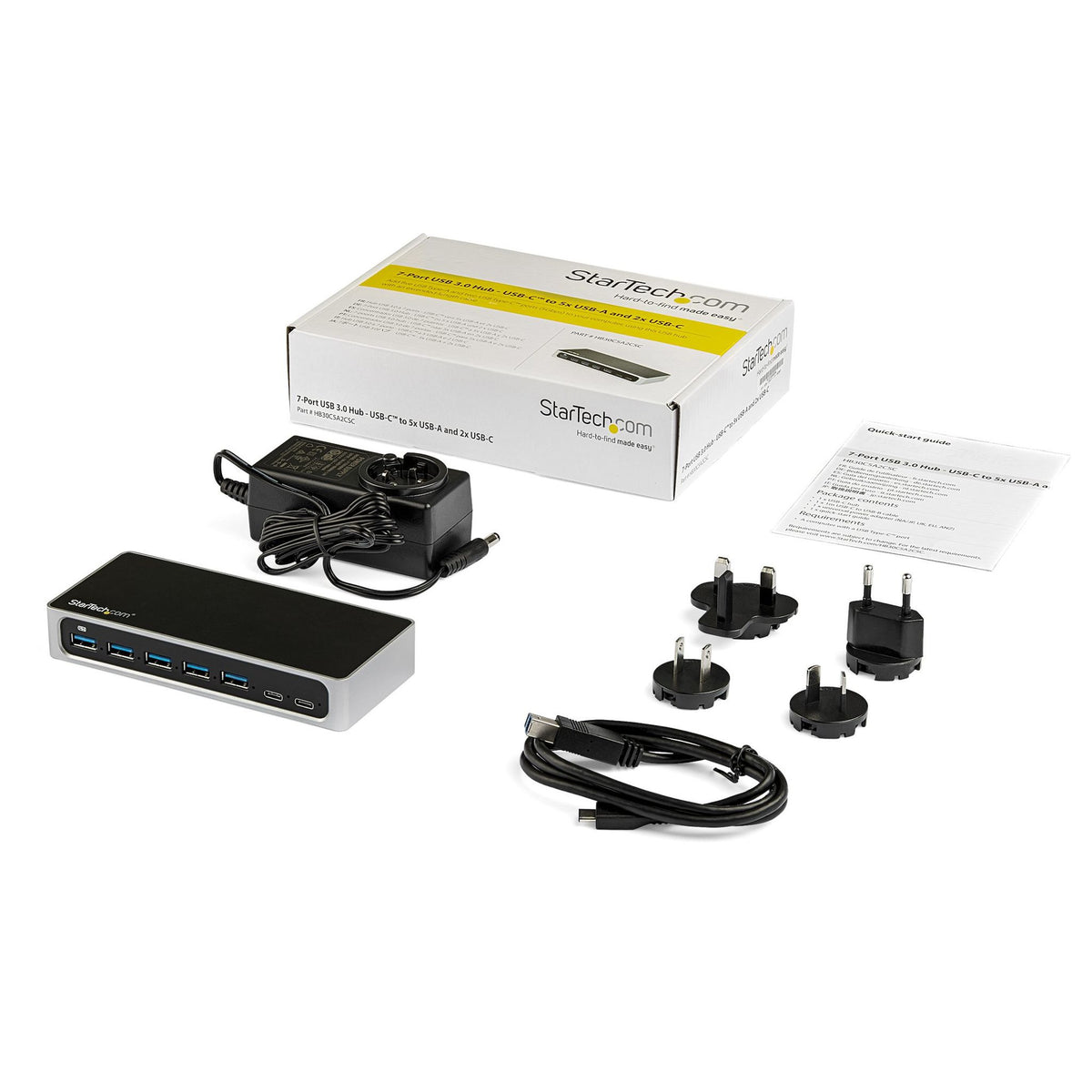 StarTech 7-Port USB-C Hub 5x USB-A 2x USB-C Self-Powered UASP Support USB 3.0