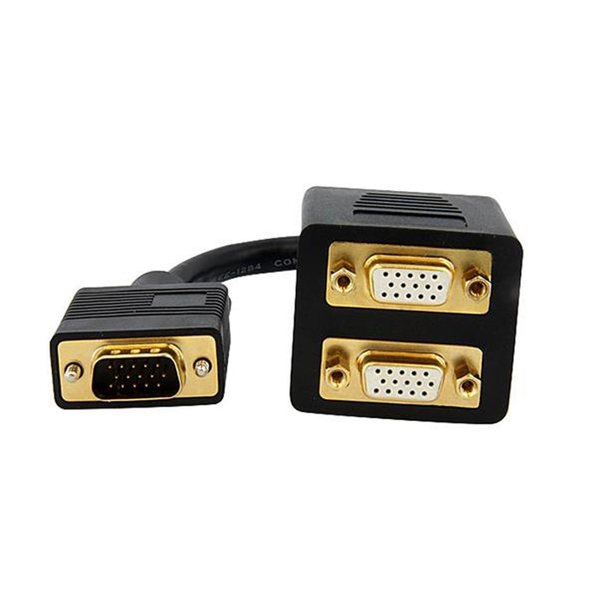 StarTech.com 1ft VGA to 2x VGA Splitter Cable 2048x1536 Gold Plated Black