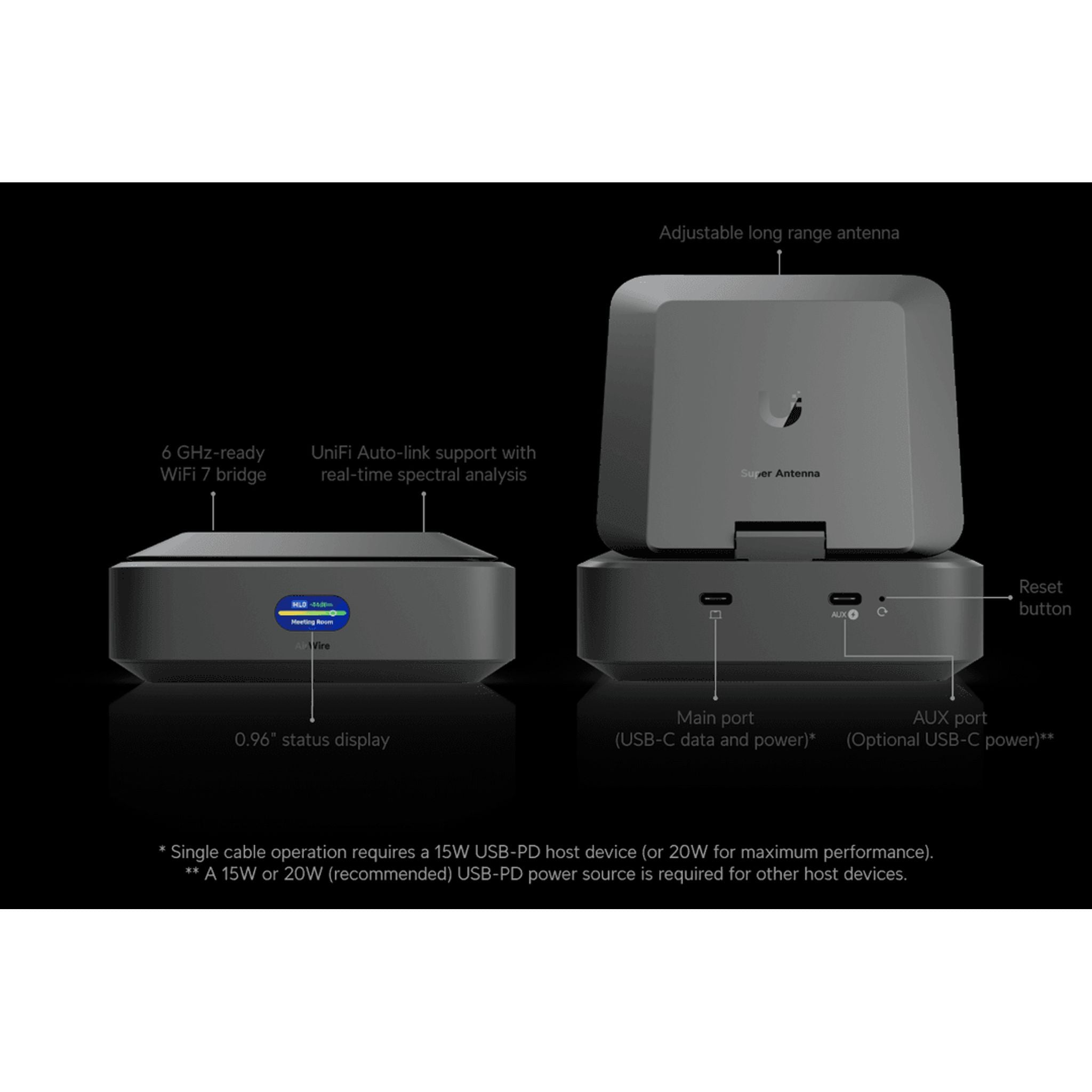 Ubiquiti AirWire WiFi 7 High Performance Full Duplex MLO Multi Giga Real World Speeds tl:ba389a8a
