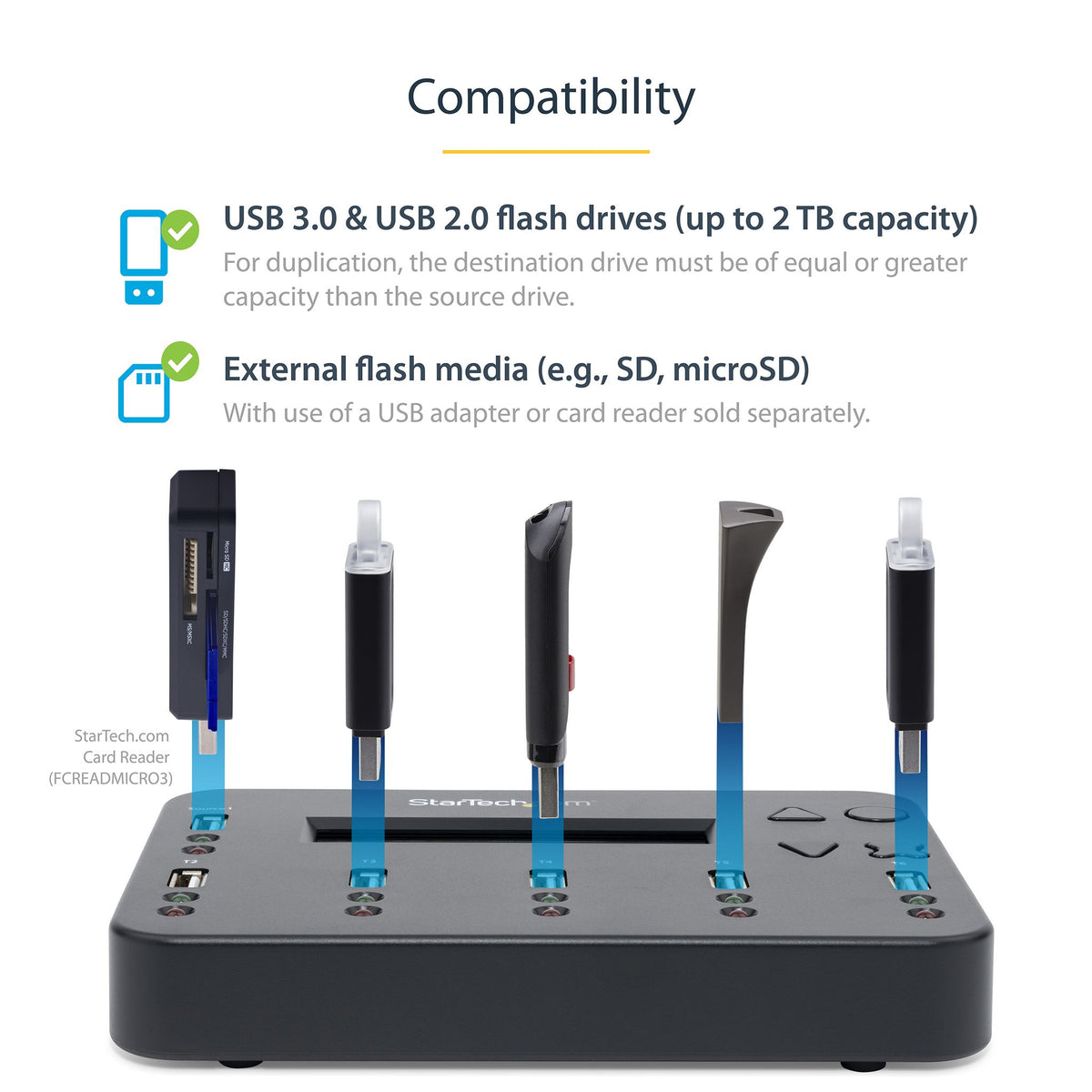 StarTech USB 1 to 5 Flash Drive Duplicator/Eraser USB 3.0 1.5GB/min