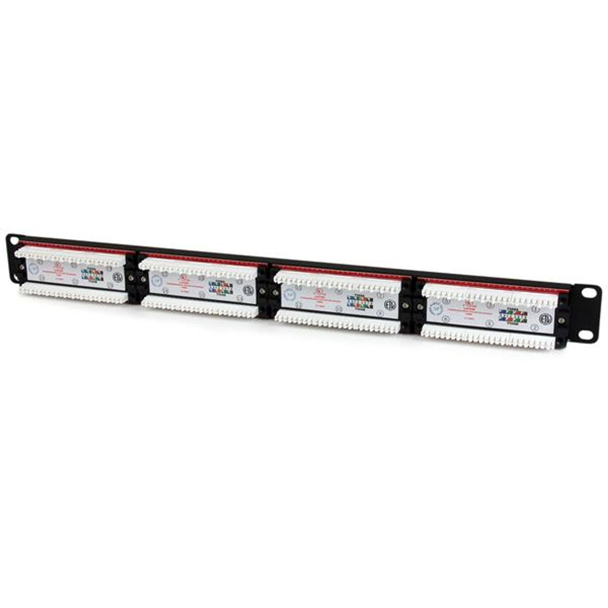 StarTech.com C6PANEL24 24 Port Cat 6 1U Rackmount Patch Panel RJ45