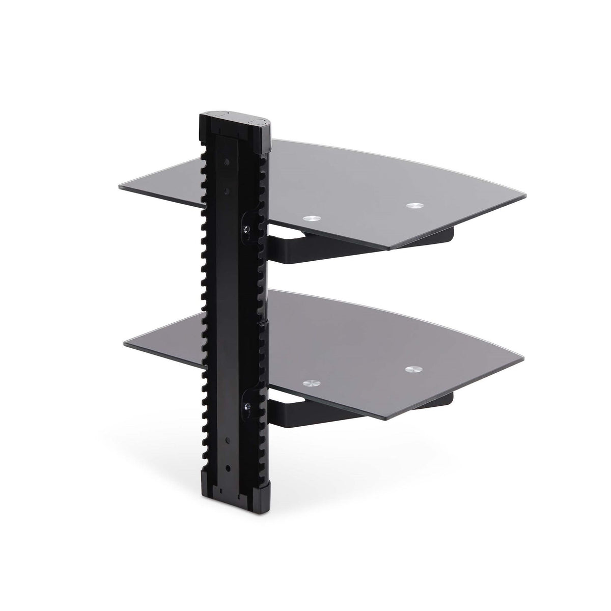 StarTech.com Dual Floating AV Shelves Black Tempered Glass 7kg Per Shelf