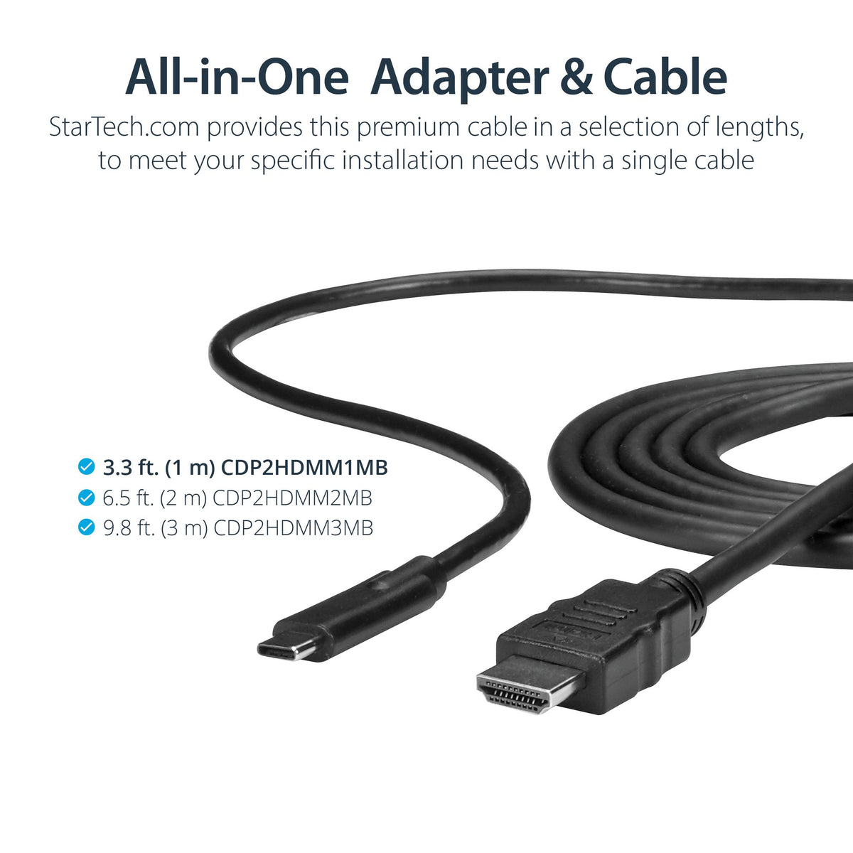 StarTech.com USB C to HDMI Cable 1m 4K 60Hz