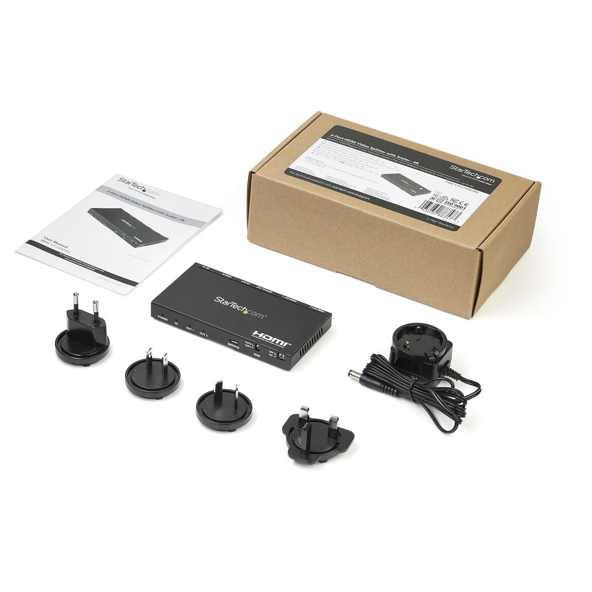 StarTech.com Metal Signal Splitter 3840x2160 1 x HDMI In 2 x HDMI Out