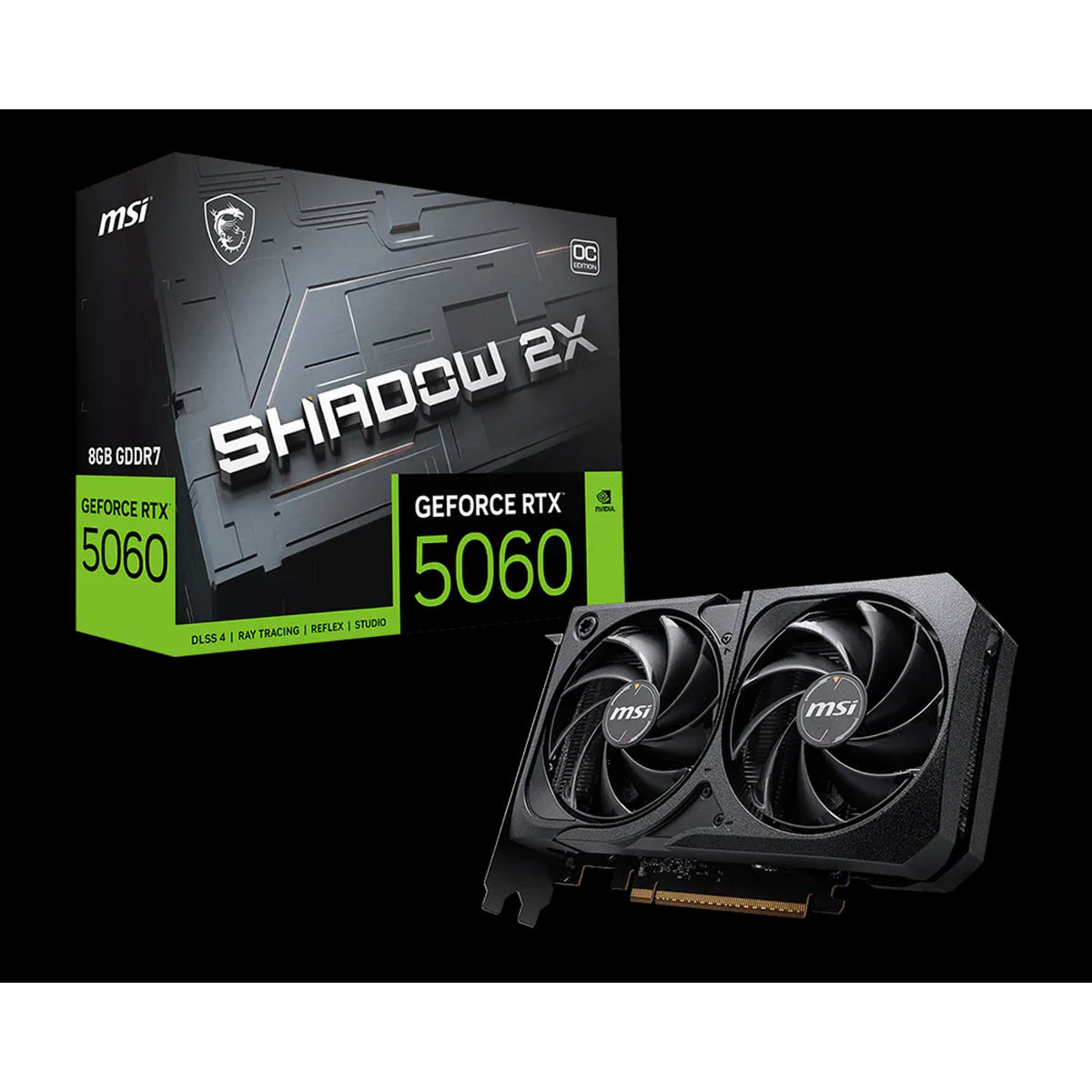 MSI GeForce RTX 5060 8G SHADOW 2X OC 8GB GDDR7 PCIe Gen 5 x16 Boost 2527 MHz tl:19edb266