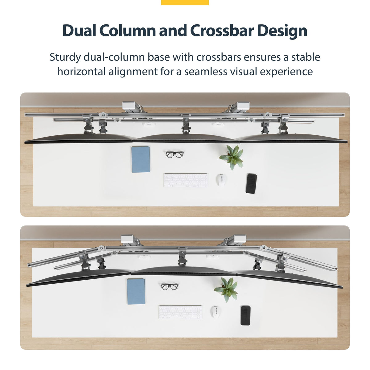 StarTech.com Six-Monitor Desk Mount Crossbar 32" 8kg Dual Column VESA