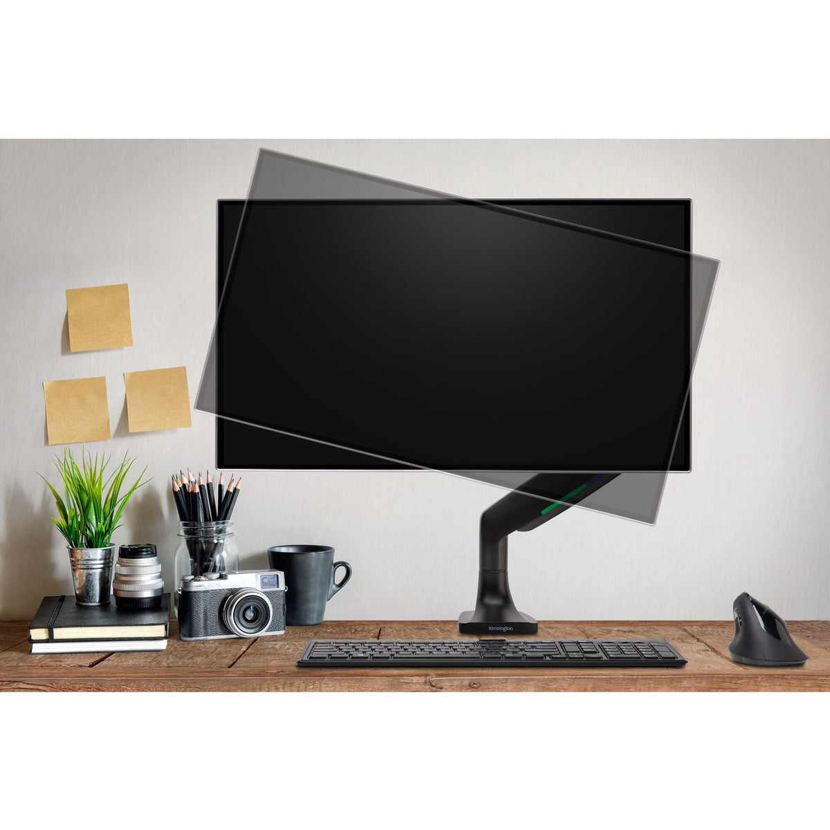 Kensington SmartFit One Touch Height Adjustable Single Monitor Arm Black
