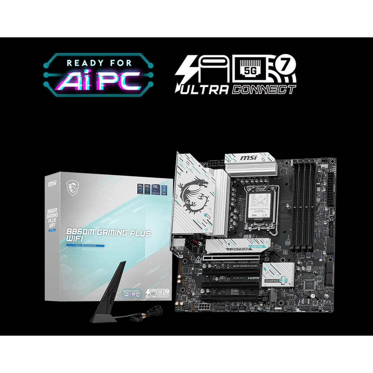 MSI B860M GAMING PLUS WIFI INTEL B860 4x DDR5 3x M.2 4x PCI-E x16 Motherboard WiFi 7 tl:79269358