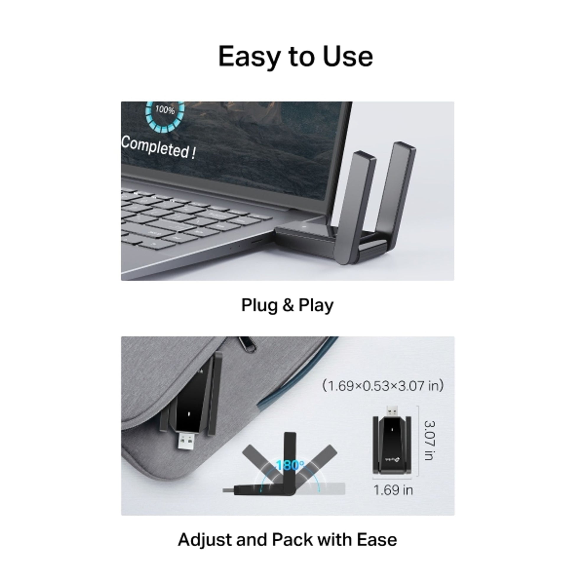 TP-Link Archer T5U Plus AC1300 Dual Antenna Wireless USB Adapter tl:45a19392