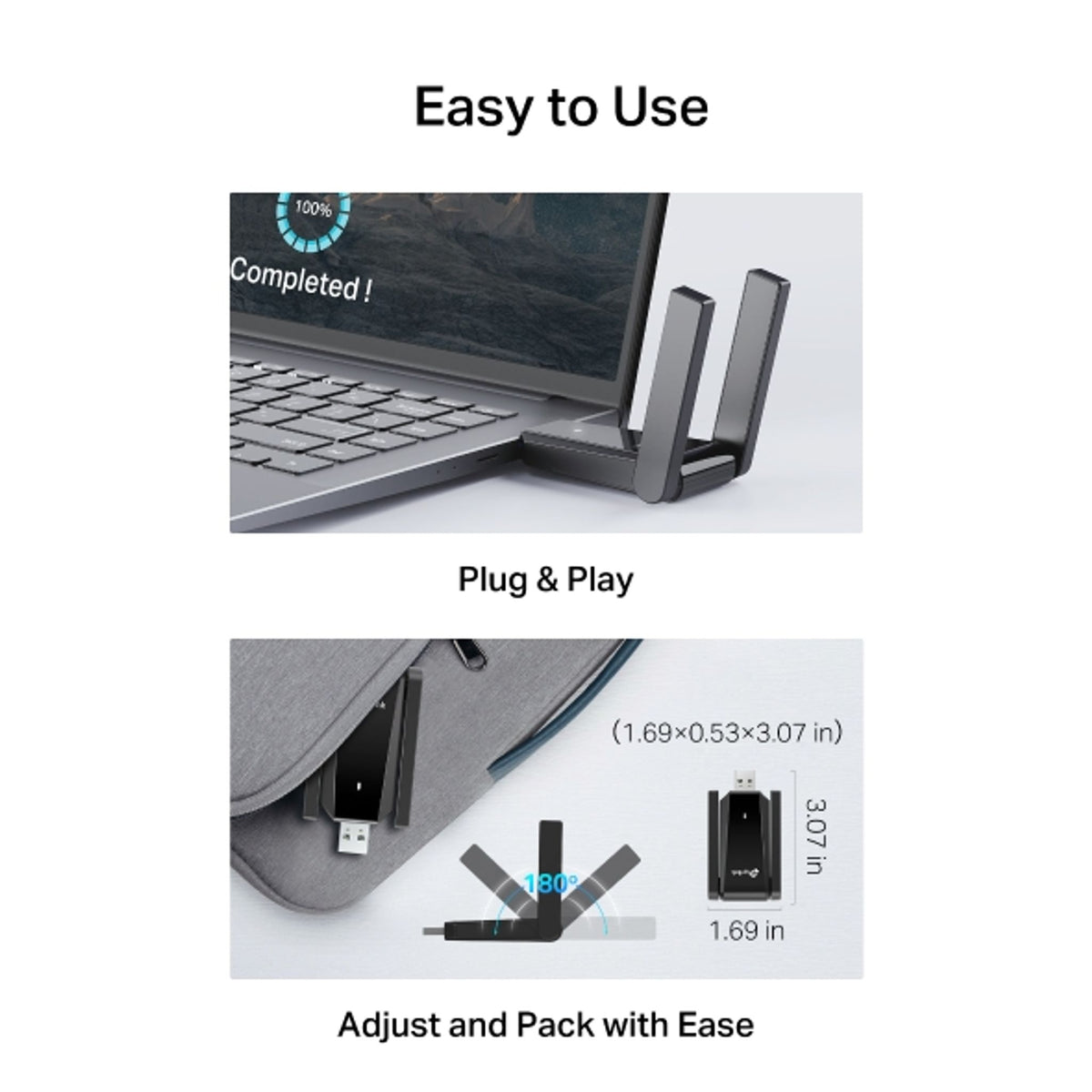TP-Link Archer T5U Plus AC1300 Dual Antenna Wireless USB Adapter tl:45a19392