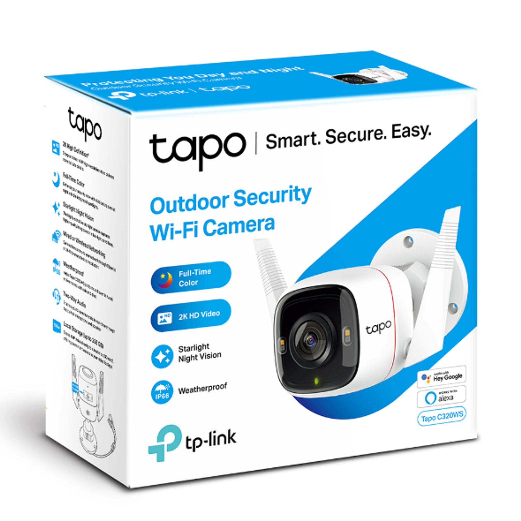 TP-Link Tapo C320WS Outdoor 1080p Wi-Fi Camera 2-Way Audio Night Vision Motion Detect Weatherproof tl:48edd6a5