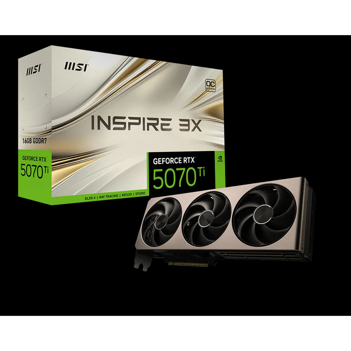 MSI GeForce RTX 5070 Ti 16G INSPIRE 3X OC 16GB GDDR7 2482MHz Graphics Card tl:a4882eb7