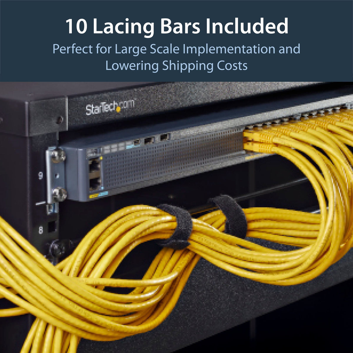 StarTech.com Horizontal Cable Lacing Bars 1U 10-Pack Steel