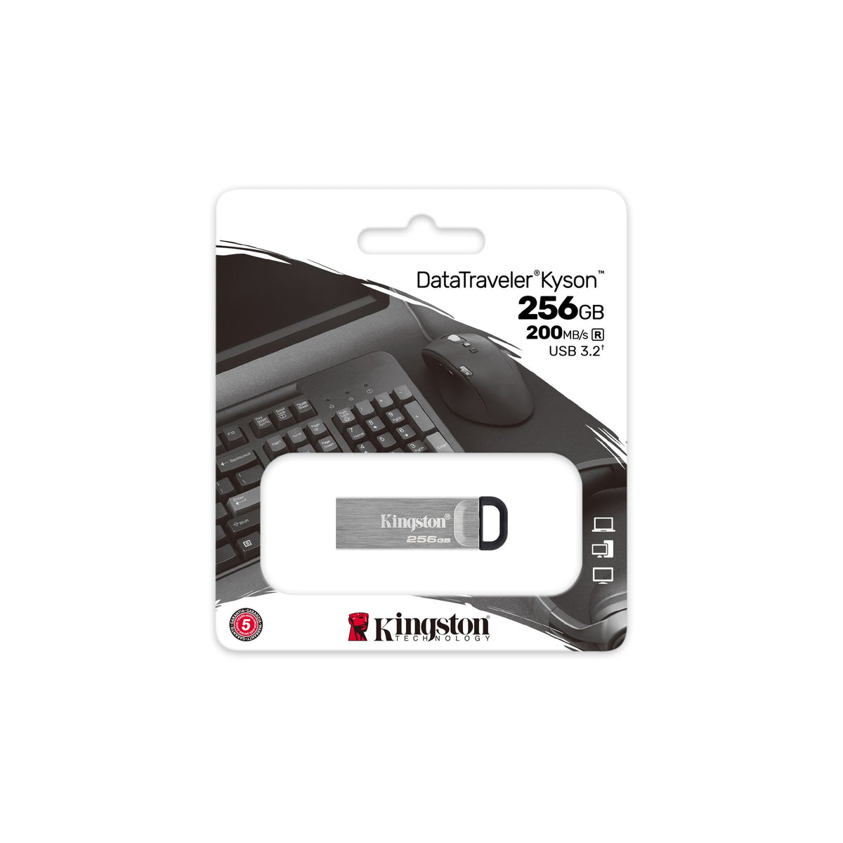 Kingston DataTraveler Kyson 256GB USB 3.2 200MB/s Read Speed Flash Drive