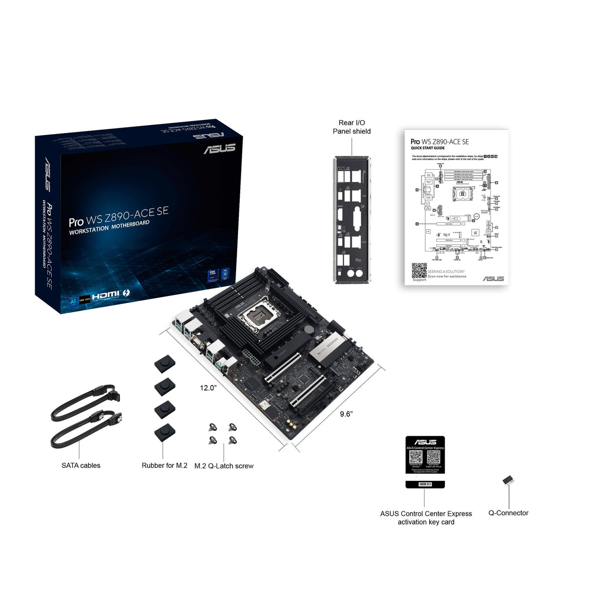 ASUS Z890 WS LGA1851 ATX DDR5 PCIe 5.0 Motherboard 4x M.2 10Gb Ethernet