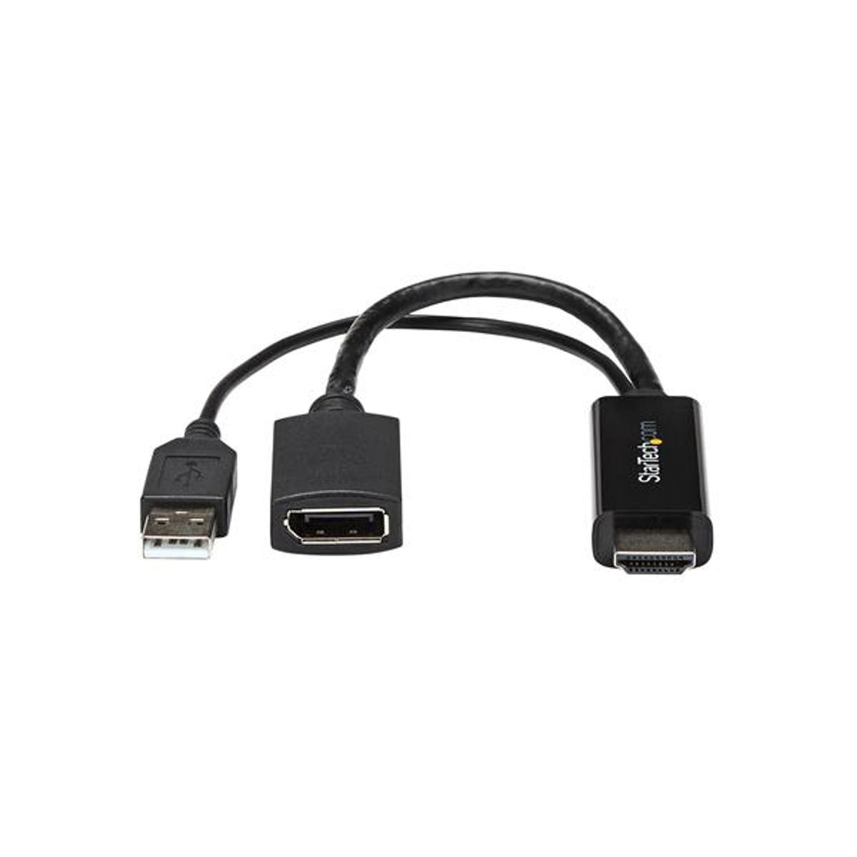 StarTech.com HDMI to DP Adapter 4K 30Hz USB-Powered Black