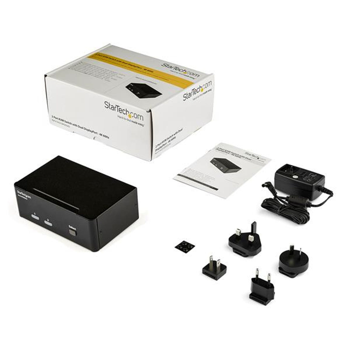 2-Port DisplayPort KVM Switch - Dual-Monitor - 4K 60 - with Audio & USB