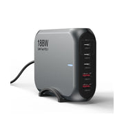 USP 188W GaN 5 Ports USB-C PD Laptop Wall Charger Black - 3x USB-C 2x USB-A E...